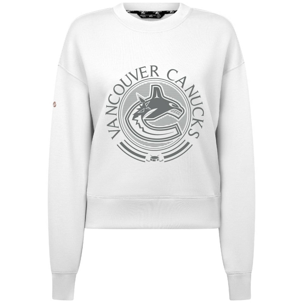 Vancouver Canucks Levelwear Women's Slate & Snow Sponge Tri-Blend Sweatshirt - White Sweatshirts