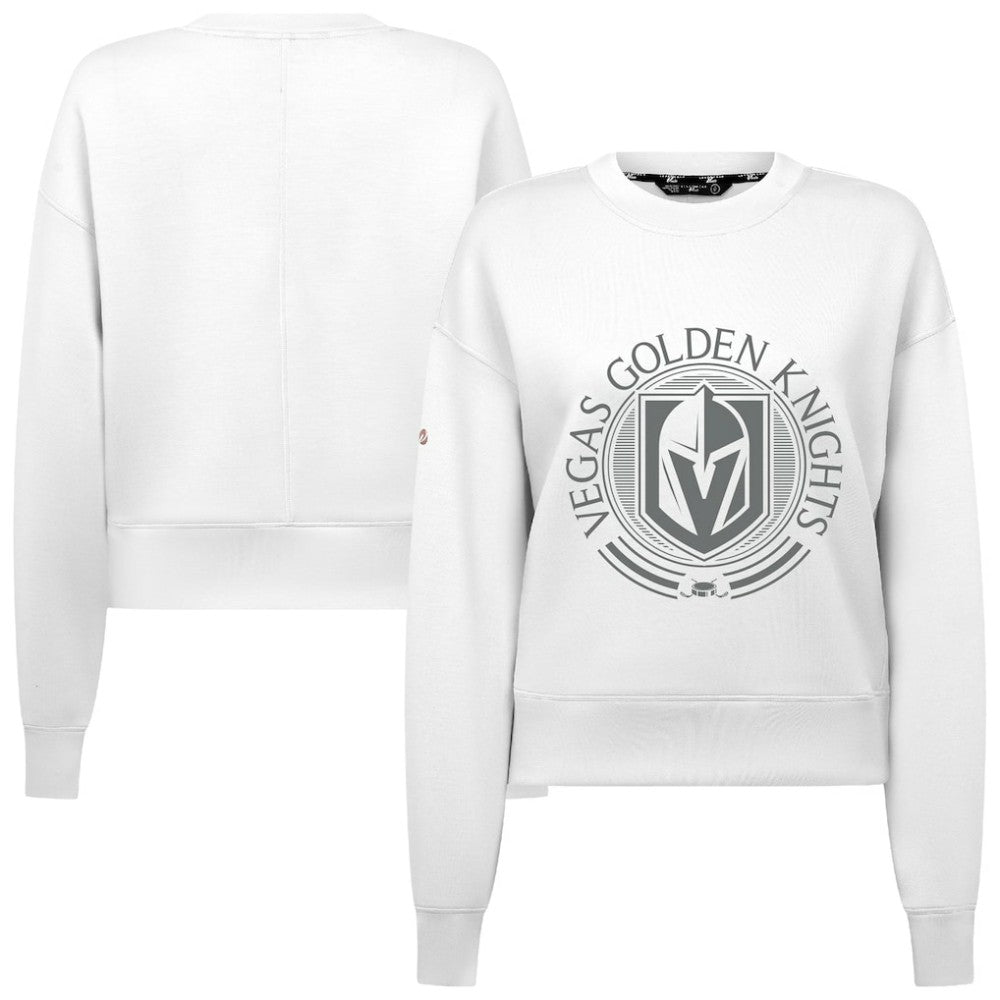 Vegas Golden Knights Levelwear Women's Slate & Snow Sponge Tri-Blend Sweatshirt - White Sweatshirts