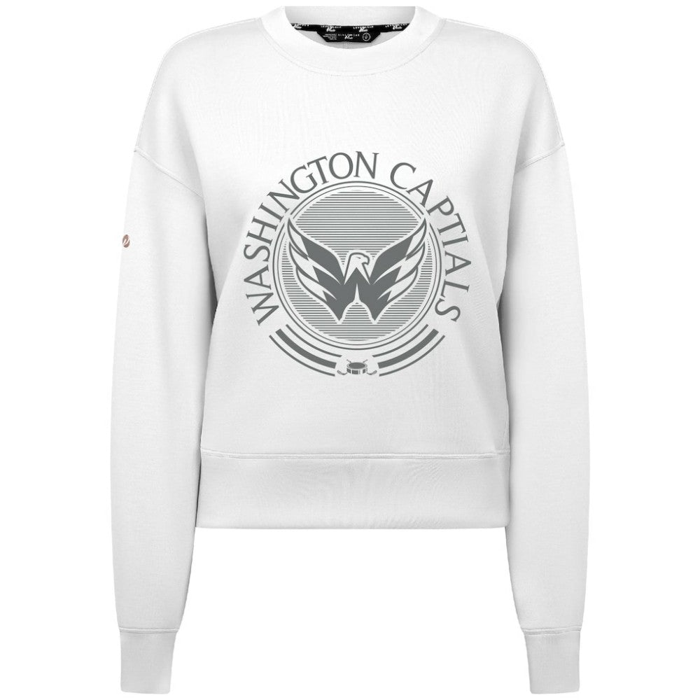 Washington Capitals Levelwear Women's Slate & Snow Sponge Tri-Blend Sweatshirt - White Sweatshirts