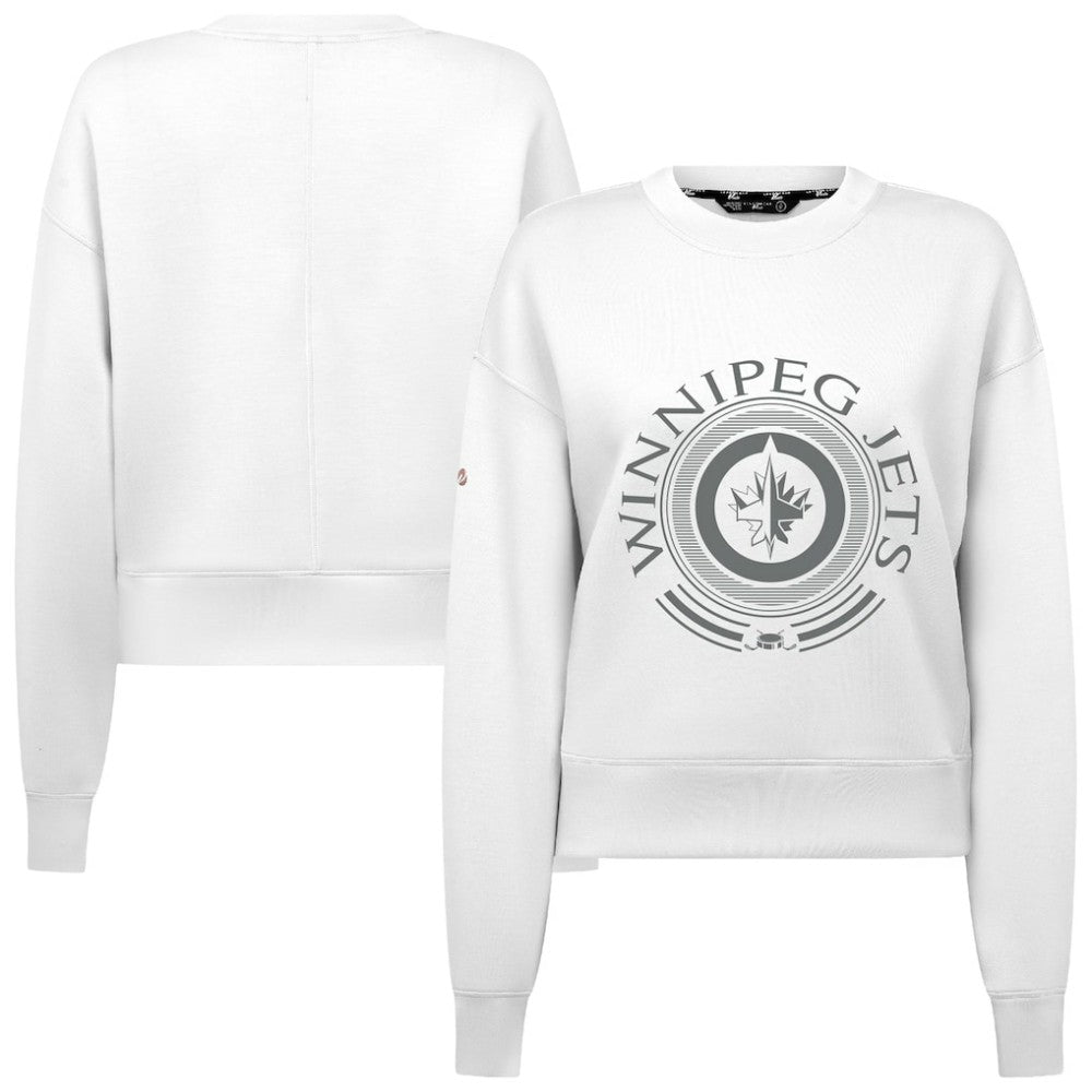 Winnipeg Jets Levelwear Women's Slate & Snow Sponge Tri-Blend Sweatshirt - White Sweatshirts