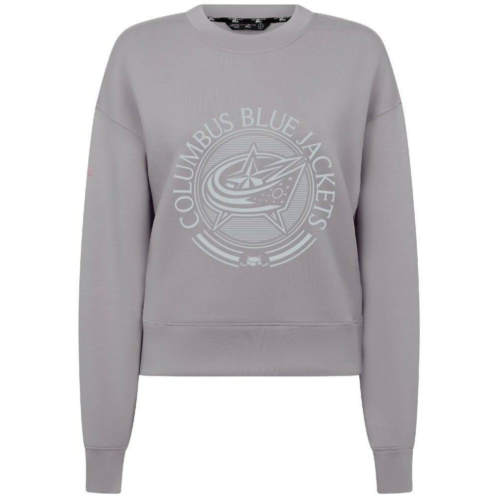 Columbus Blue Jackets Levelwear Women's Slate & Snow Sponge Tri-Blend Sweatshirt - Gray Sweatshirts