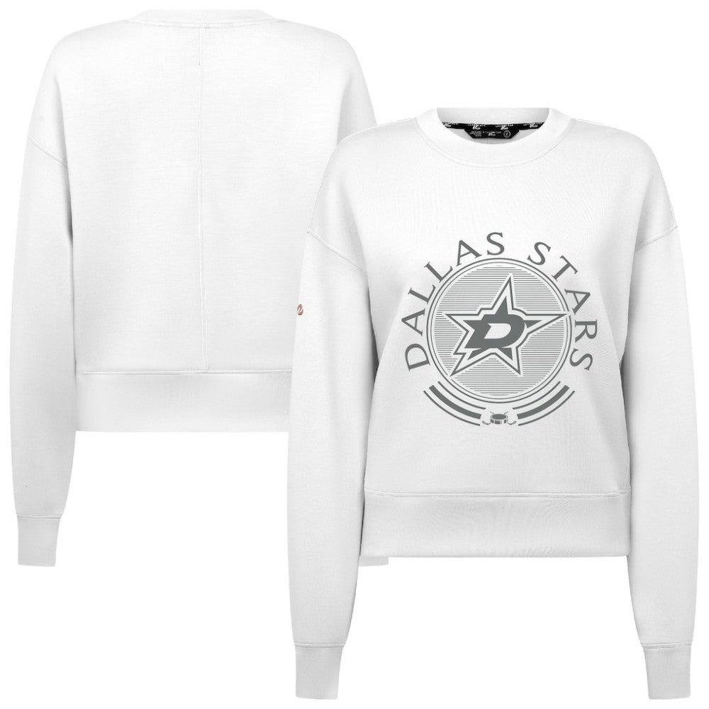 Dallas Stars Levelwear Women's Slate & Snow Sponge Tri-Blend Sweatshirt - White Sweatshirts