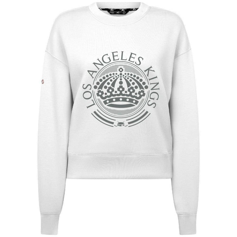 Los Angeles Kings Levelwear Women's Slate & Snow Sponge Tri-Blend Sweatshirt - White Sweatshirts