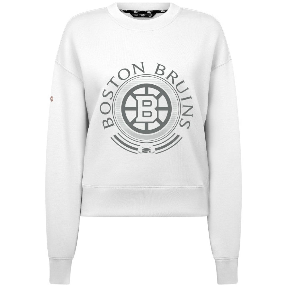Boston Bruins Levelwear Women's Slate & Snow Sponge Tri-Blend Sweatshirt - White Sweatshirts