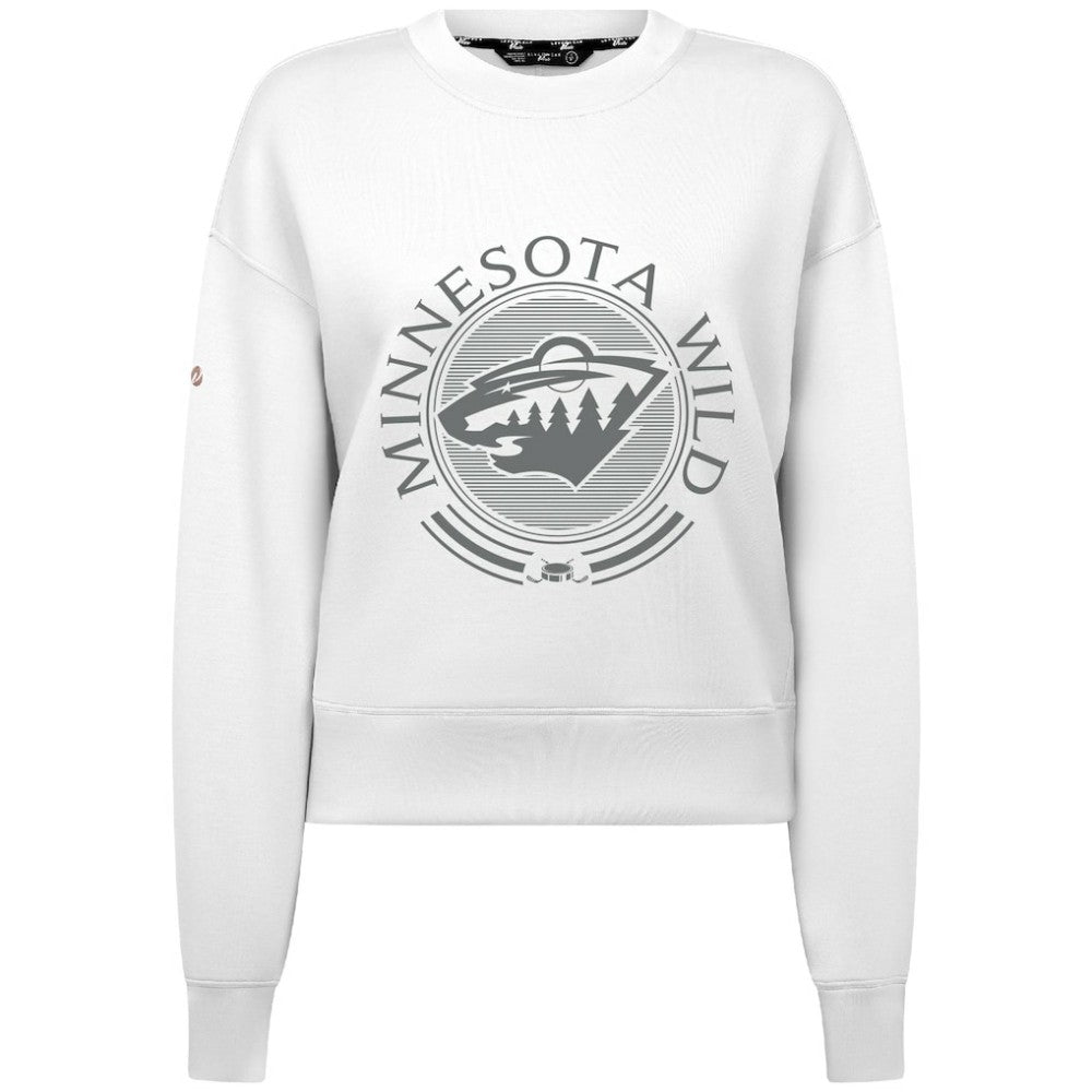 Minnesota Wild Levelwear Women's Slate & Snow Sponge Tri-Blend Sweatshirt - White Sweatshirts