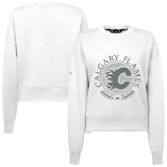 Calgary Flames Levelwear Women's Slate & Snow Sponge Tri-Blend Sweatshirt - White Sweatshirts