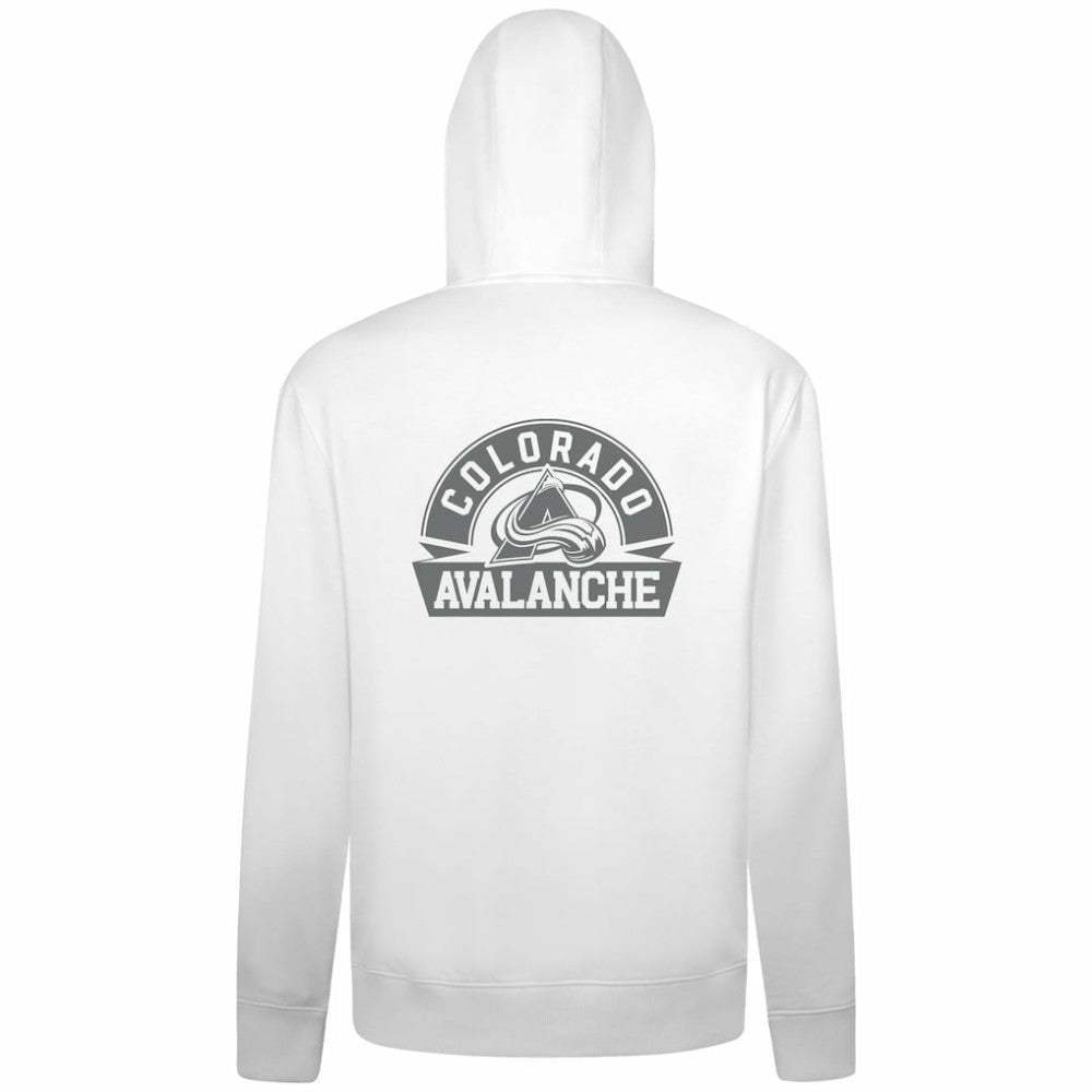 Colorado Avalanche Levelwear Podium Chenille Logo Full-Zip Hoodie - White Hoodies
