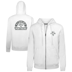 Florida Panthers Levelwear Podium Chenille Logo Full-Zip Hoodie - White Hoodies
