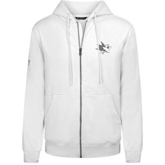 San Jose Sharks Levelwear Podium Chenille Logo Full-Zip Hoodie - White Hoodies