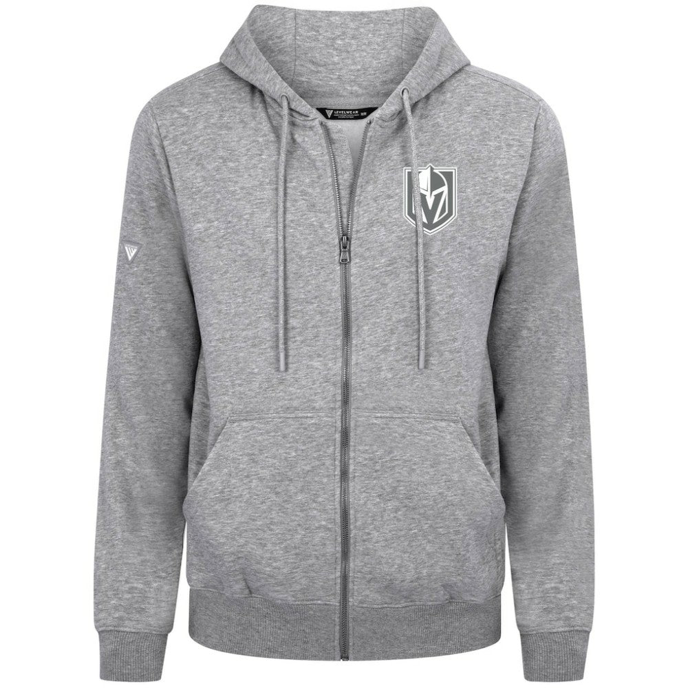 Vegas Golden Knights Levelwear Podium Chenille Logo Full-Zip Hoodie - Gray Hoodies