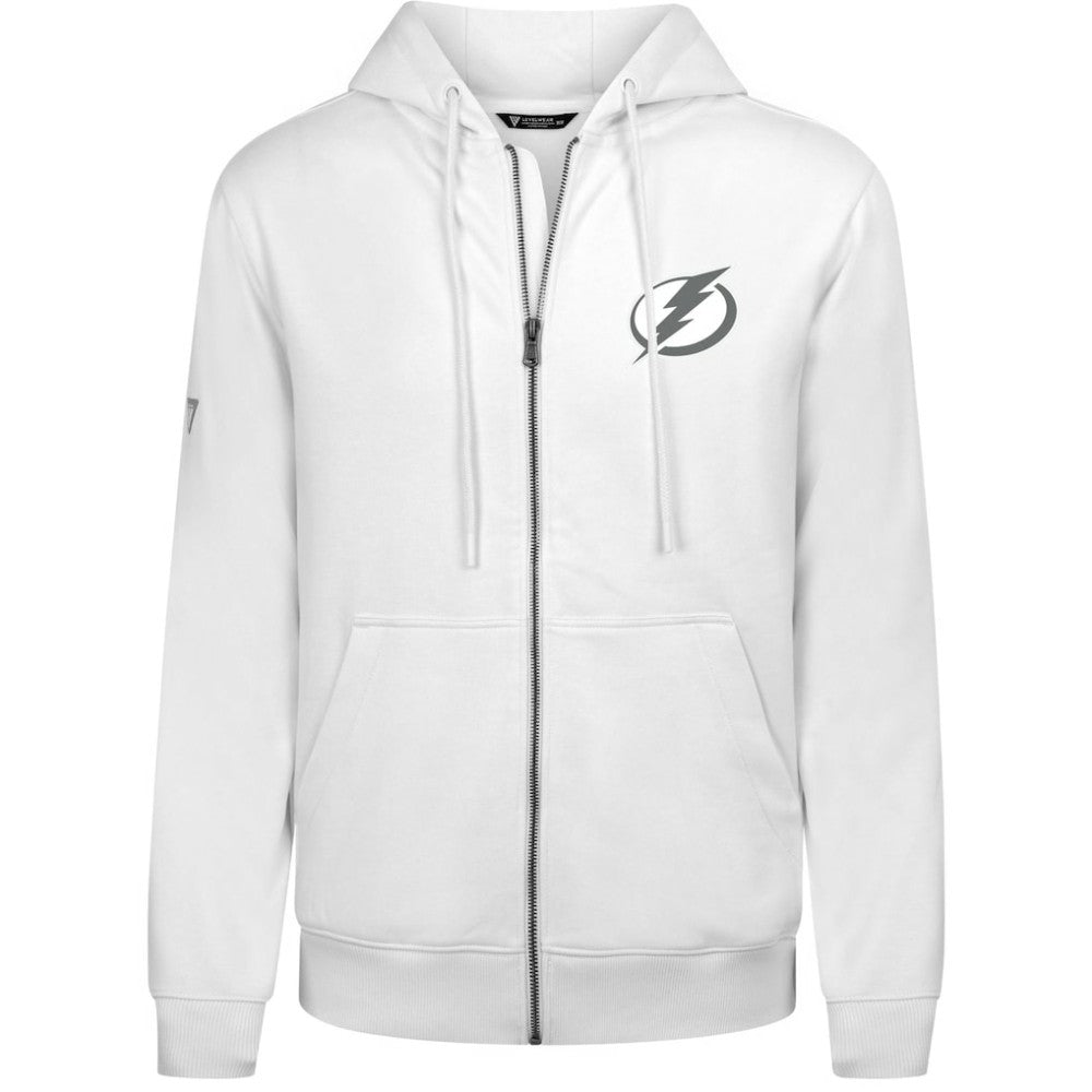 Tampa Bay Lightning Levelwear Podium Chenille Logo Full-Zip Hoodie - White Hoodies