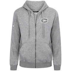 Montreal Canadiens Levelwear Podium Chenille Logo Full-Zip Hoodie - Gray Hoodies