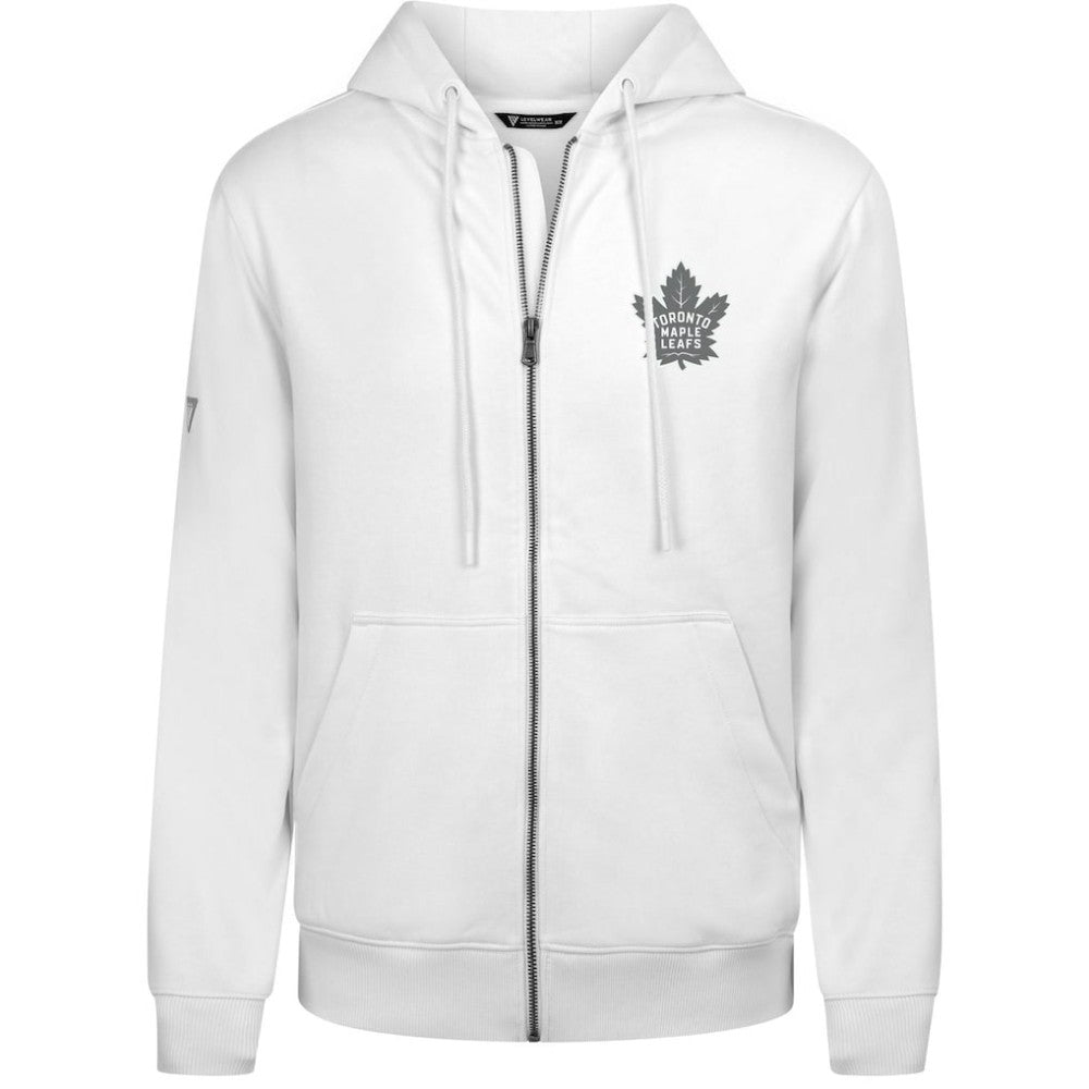 Toronto Maple Leafs Levelwear Podium Chenille Logo Full-Zip Hoodie - White Hoodies