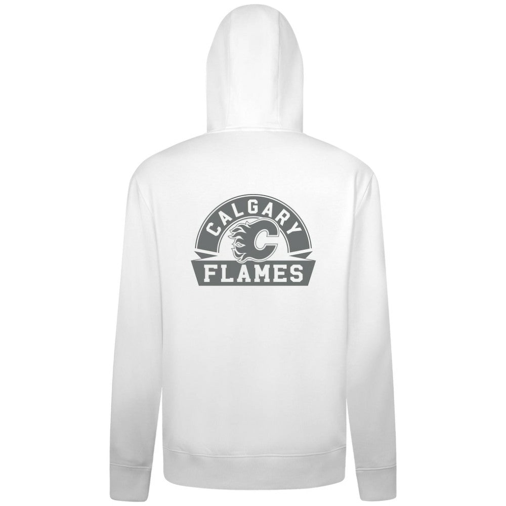 Calgary Flames Levelwear Podium Chenille Logo Full-Zip Hoodie - White Hoodies