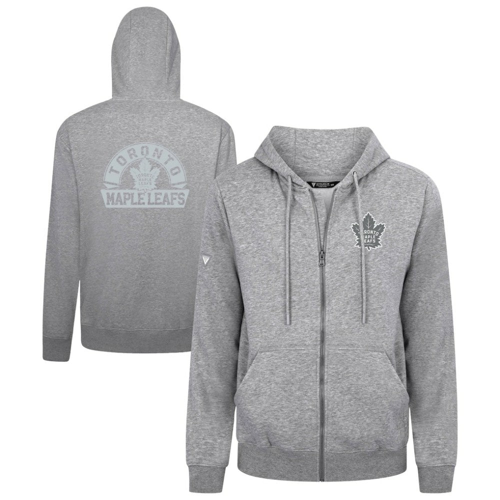 Toronto Maple Leafs Levelwear Podium Chenille Logo Full-Zip Hoodie - Gray Hoodies