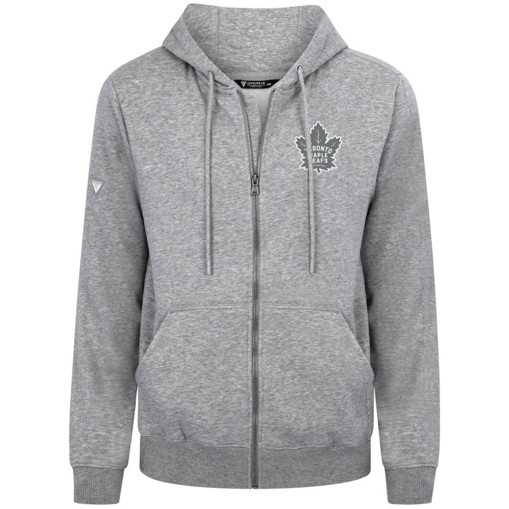 Toronto Maple Leafs Levelwear Podium Chenille Logo Full-Zip Hoodie - Gray Hoodies