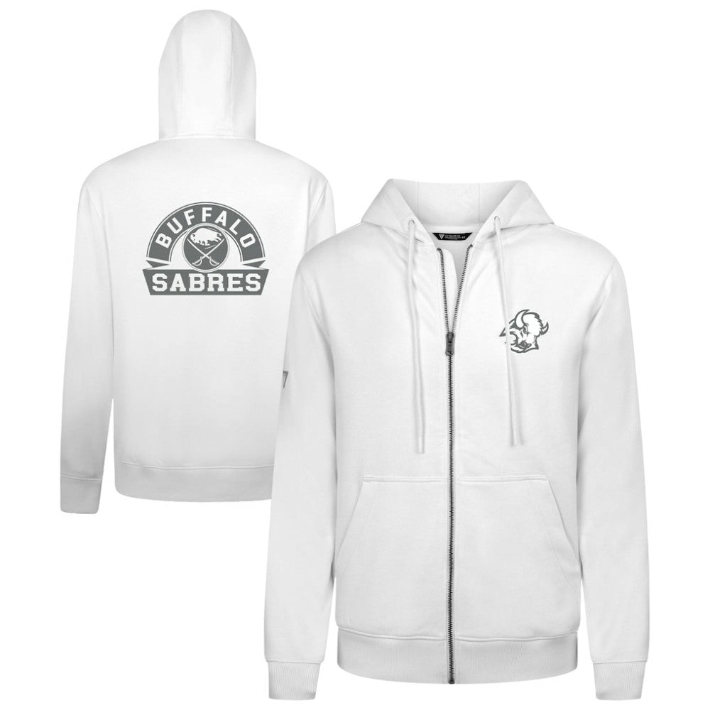 Buffalo Sabres Levelwear Podium Chenille Logo Full-Zip Hoodie - White Hoodies