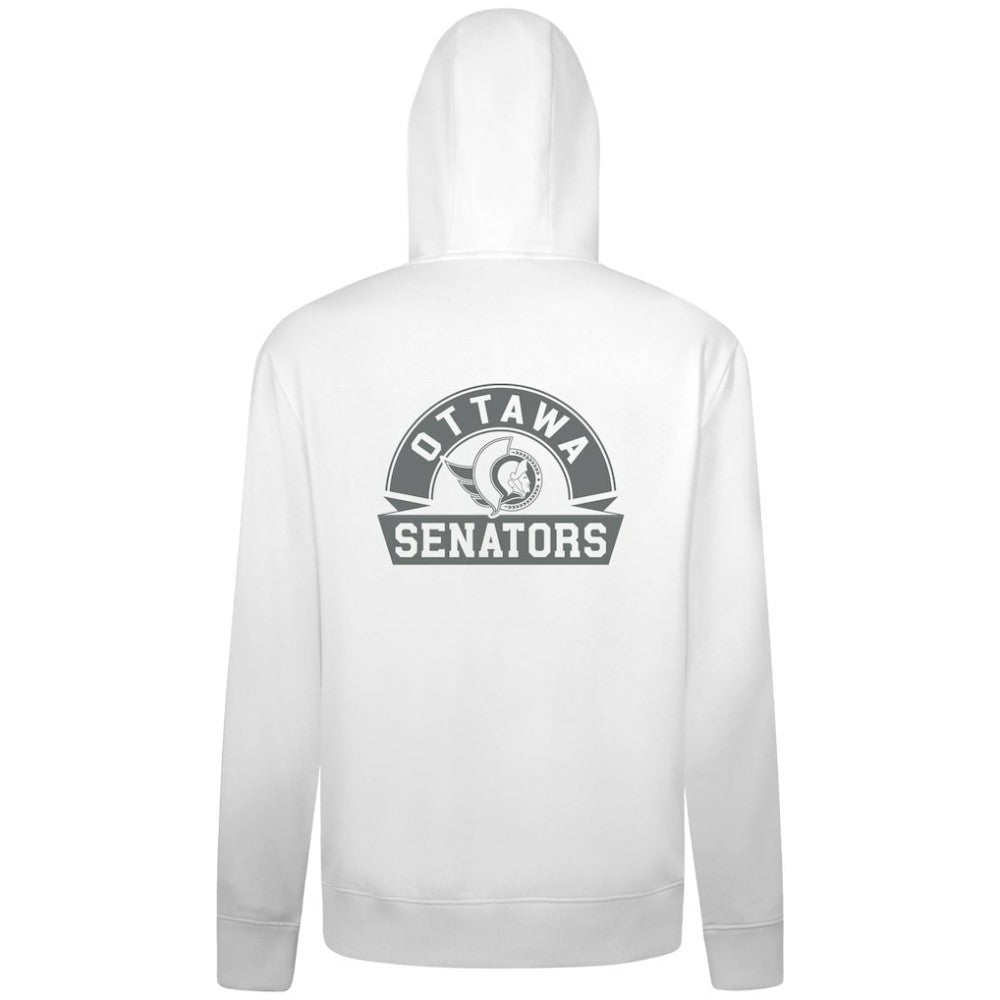 Ottawa Senators Levelwear Podium Chenille Logo Full-Zip Hoodie - White Hoodies