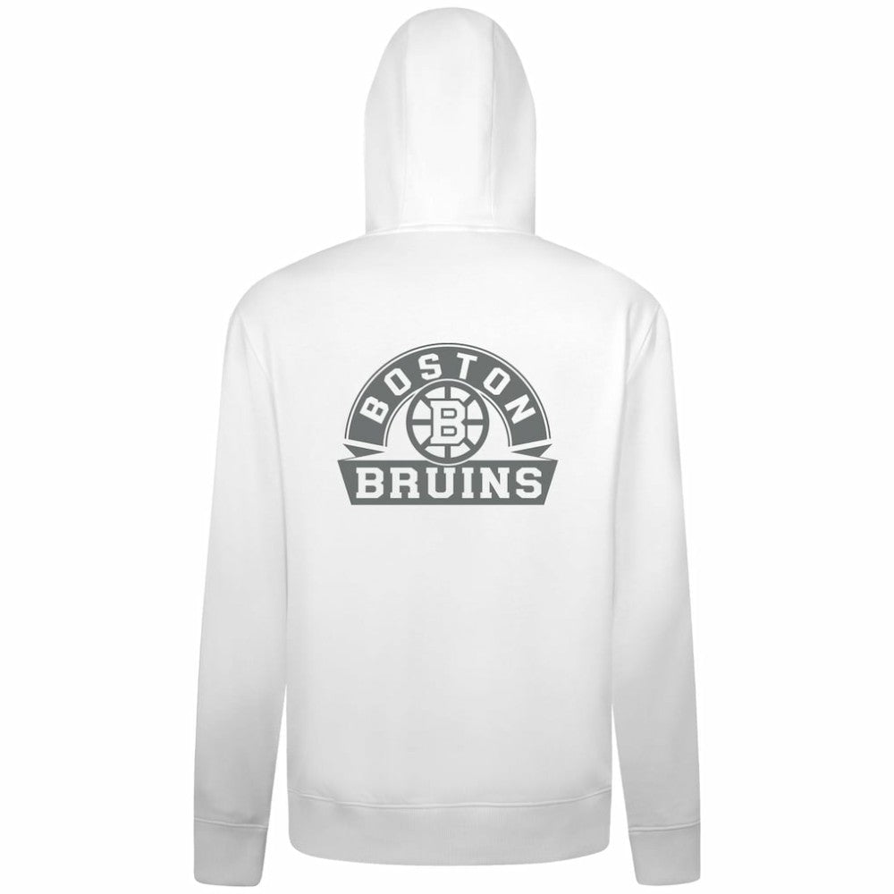 Boston Bruins Levelwear Podium Chenille Logo Full-Zip Hoodie - White Hoodies