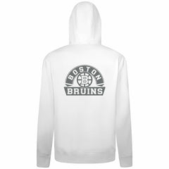 Boston Bruins Levelwear Podium Chenille Logo Full-Zip Hoodie - White Hoodies