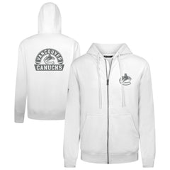 Vancouver Canucks Levelwear Podium Chenille Logo Full-Zip Hoodie - White Hoodies