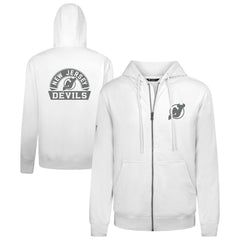 New Jersey Devils Levelwear Podium Chenille Logo Full-Zip Hoodie - White Jerseys