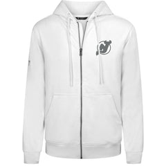 New Jersey Devils Levelwear Podium Chenille Logo Full-Zip Hoodie - White Jerseys