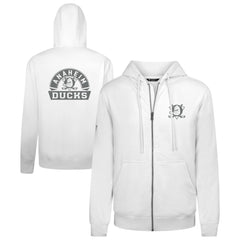 Anaheim Ducks Levelwear Podium Banner Arch Full-Zip Hoodie - White Hoodies