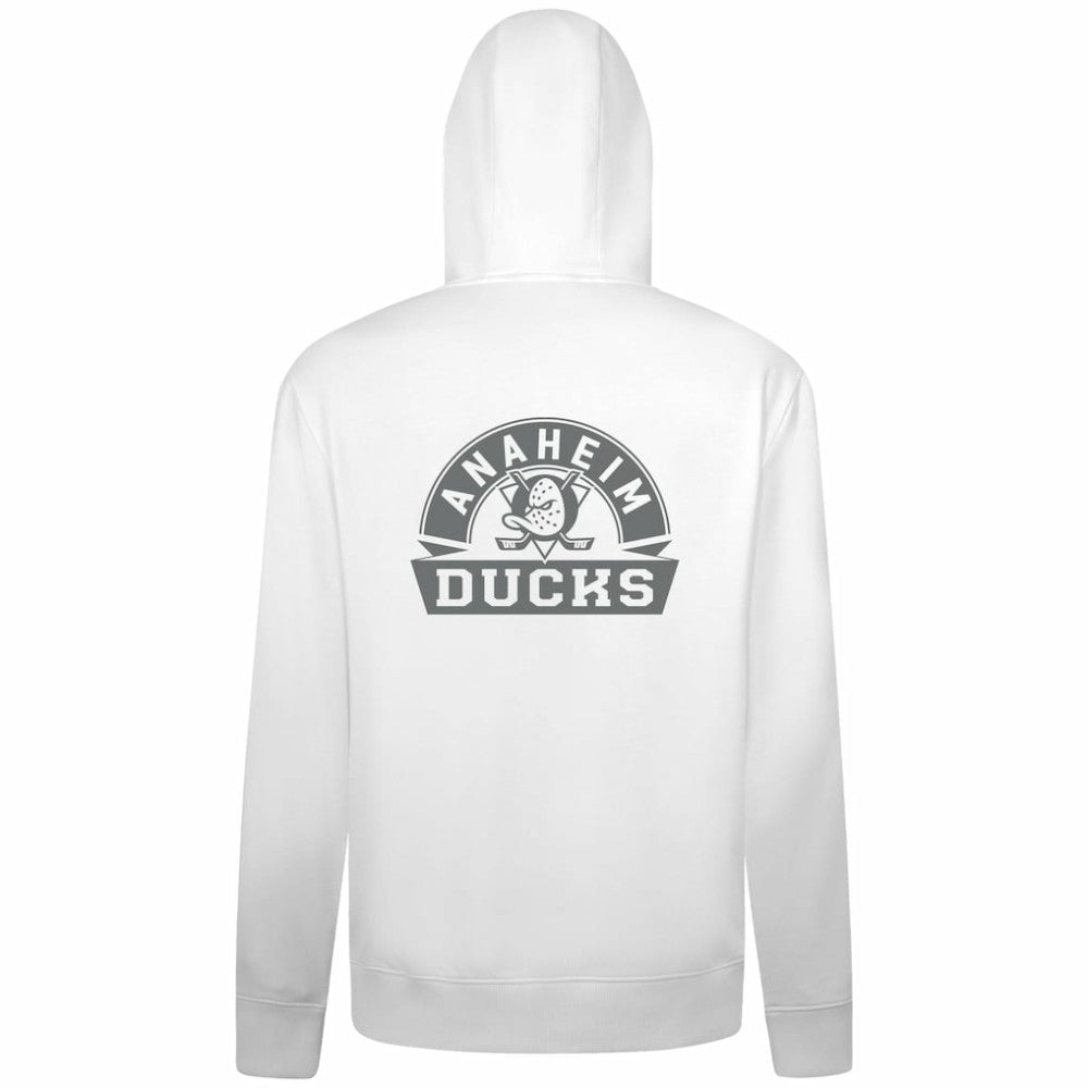 Anaheim Ducks Levelwear Podium Banner Arch Full-Zip Hoodie - White Hoodies