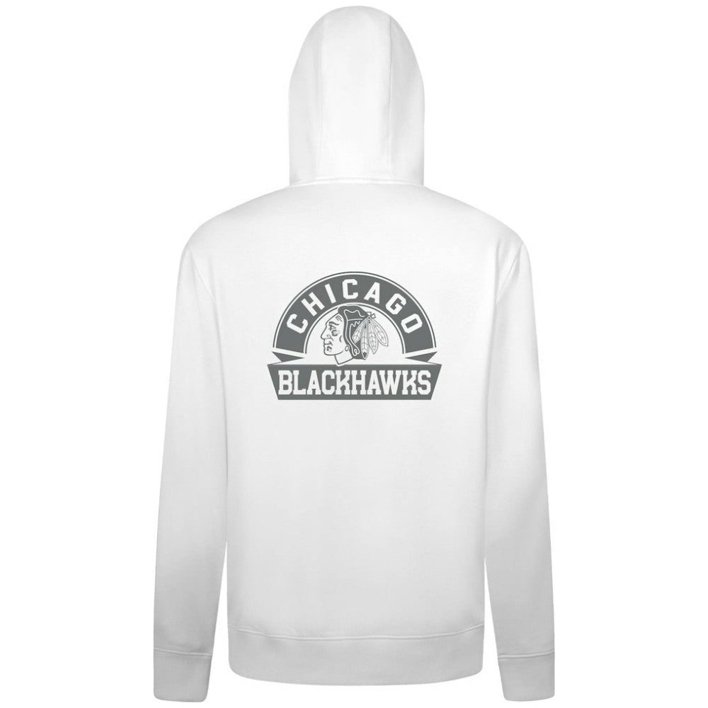 Chicago Blackhawks Levelwear Podium Banner Arch Full-Zip Hoodie - White Hoodies