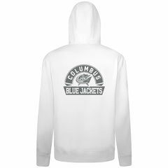 Columbus Blue Jackets Levelwear Podium Banner Arch Full-Zip Hoodie - White Hoodies