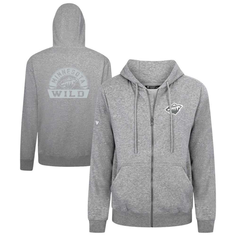Minnesota Wild Levelwear Podium Banner Arch Full-Zip Hoodie - Gray Hoodies