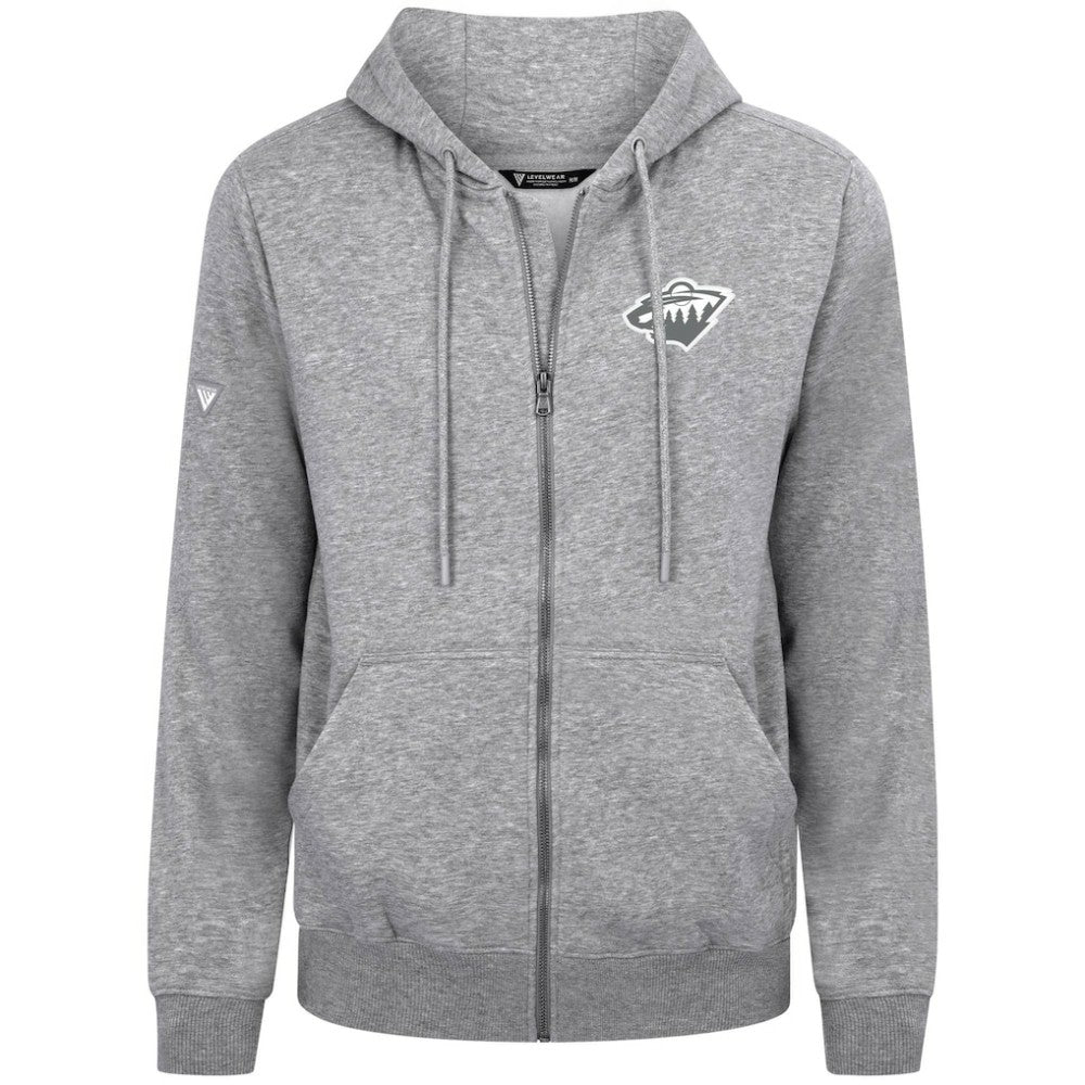 Minnesota Wild Levelwear Podium Banner Arch Full-Zip Hoodie - Gray Hoodies