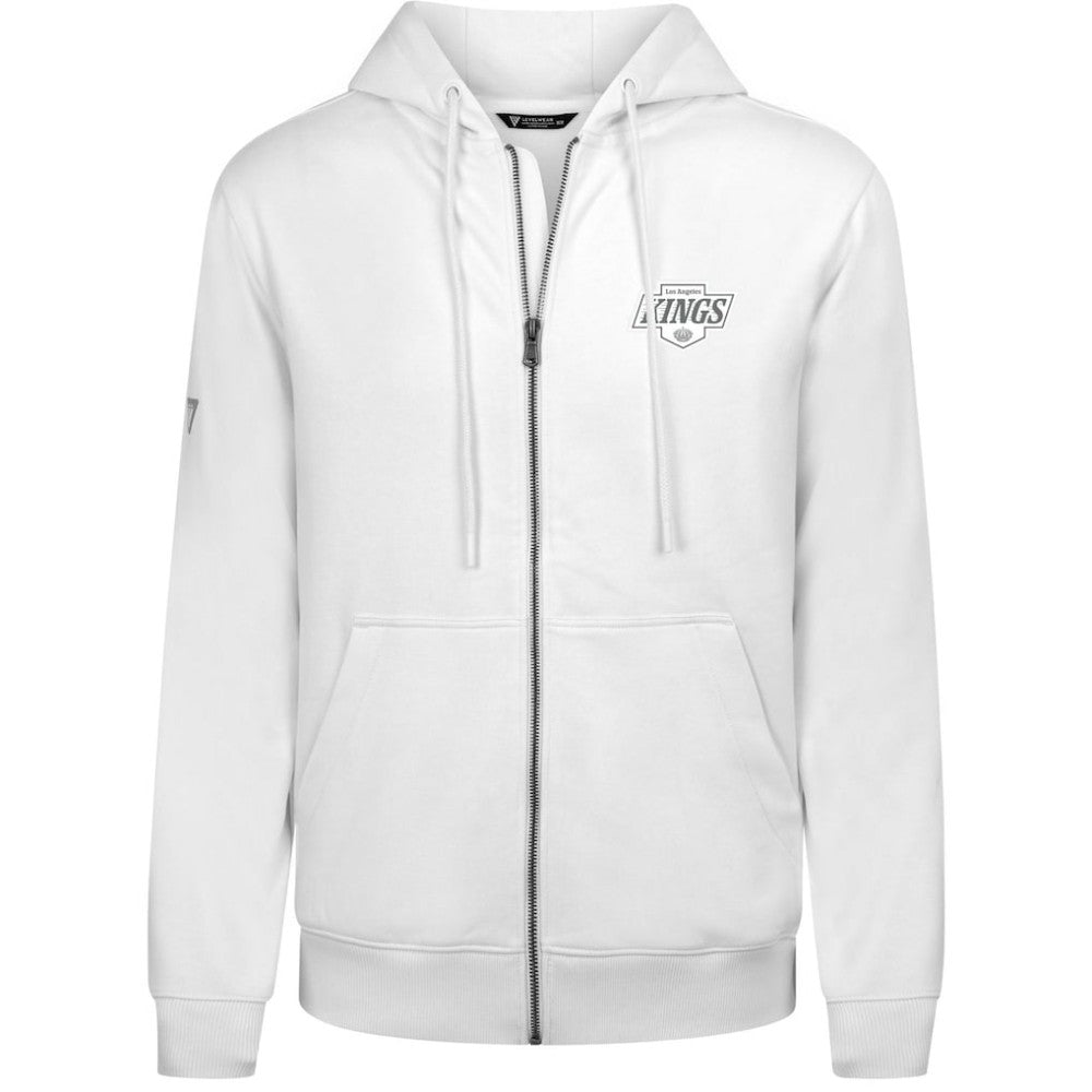 Los Angeles Kings Levelwear Podium Banner Arch Full-Zip Hoodie - White Hoodies