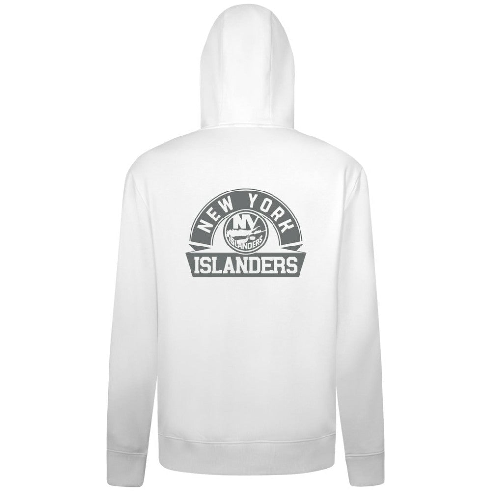 New York Islanders Levelwear Podium Banner Arch Full-Zip Hoodie - White Hoodies