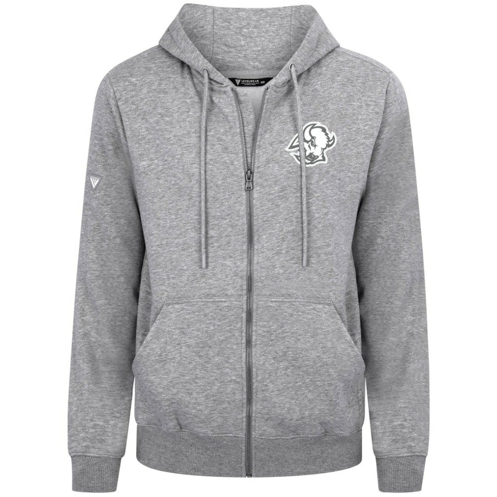 Buffalo Sabres Levelwear Podium Banner Arch Full-Zip Hoodie - Gray Hoodies