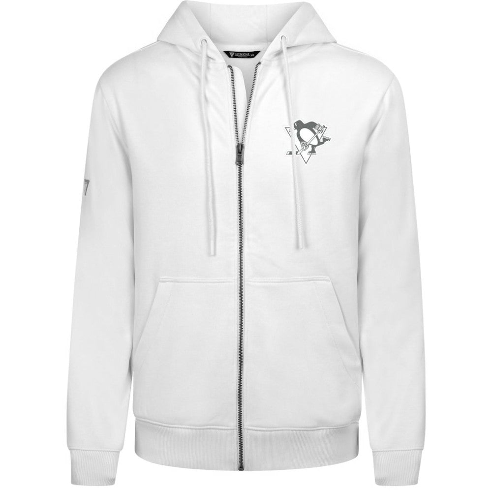 Pittsburgh Penguins Levelwear Podium Banner Arch Full-Zip Hoodie - White Hoodies