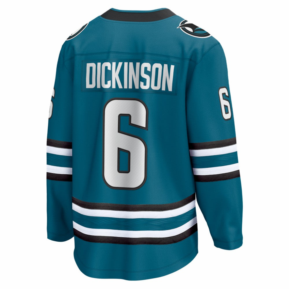 Sam Dickinson San Jose Sharks Fanatics Home Breakaway Jersey - Teal Jerseys