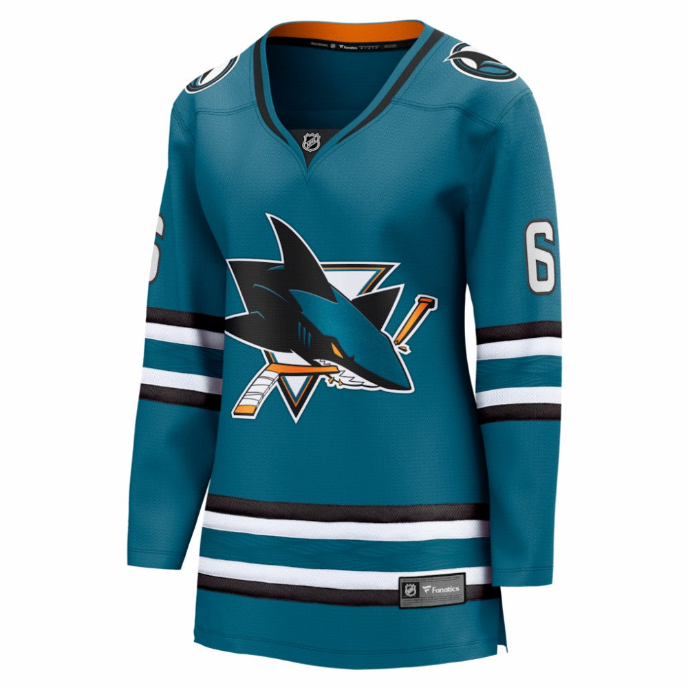 Sam Dickinson San Jose Sharks Fanatics Women's Home Breakaway Jersey - Teal Jerseys