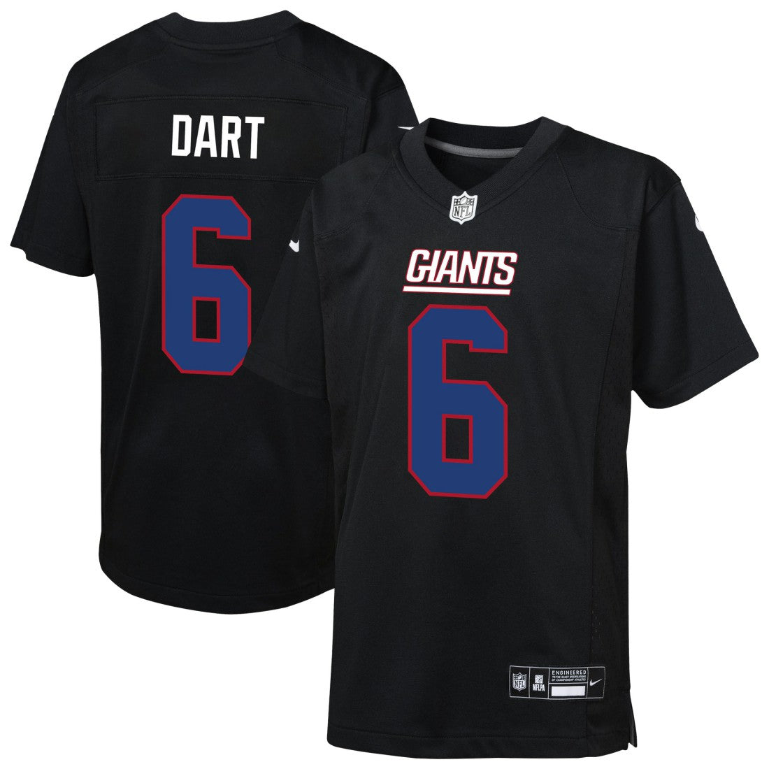 Jaxson Dart New York Giants Youth Fashion Game Jersey - Carbon Black sale