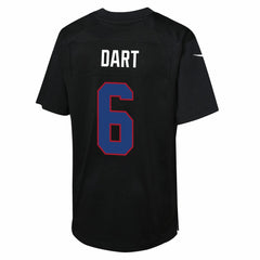 Jaxson Dart New York Giants Youth Fashion Game Jersey - Carbon Black sale