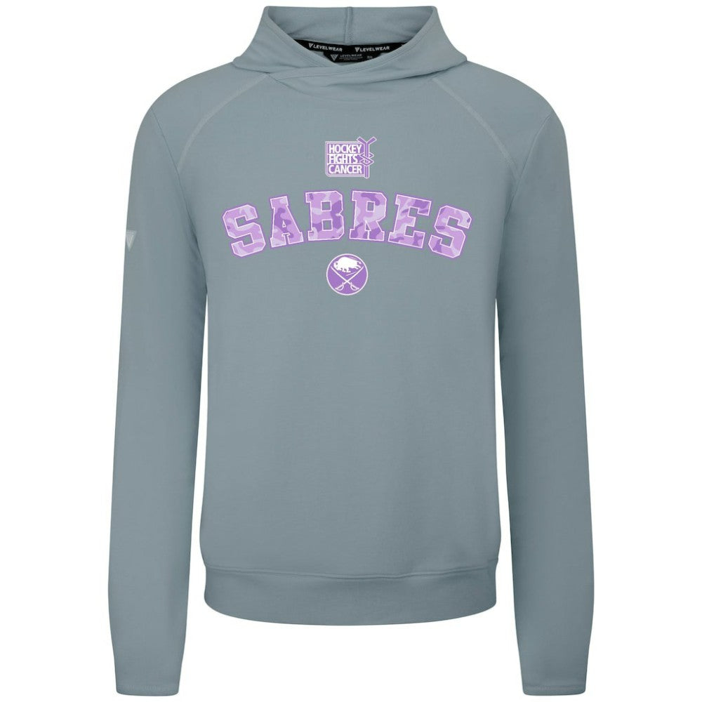Buffalo Sabres Levelwear Hockey Fights Cancer Mandate Tri-Blend Hoodie - Gray Hoodies