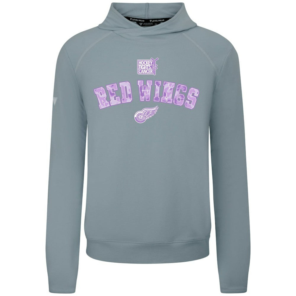 Detroit Red Wings Levelwear Hockey Fights Cancer Mandate Tri-Blend Hoodie - Gray Hoodies