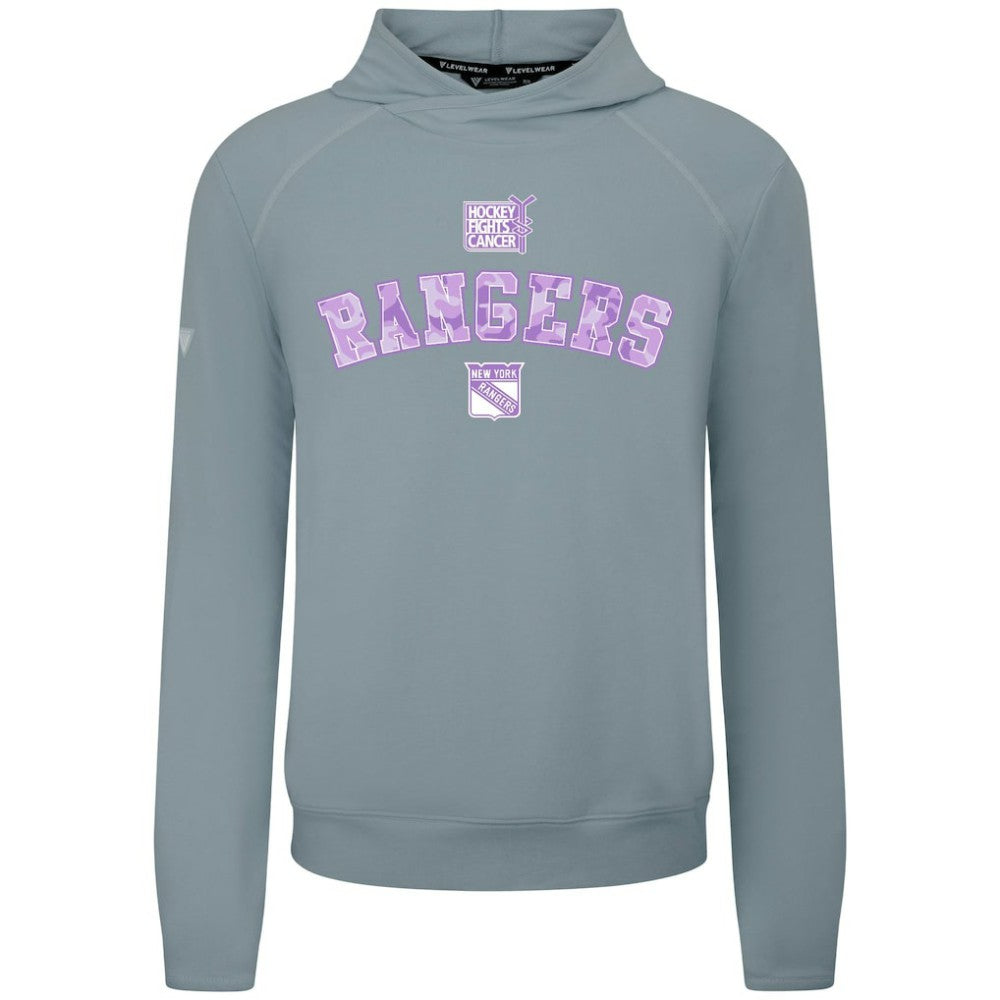 New York Rangers Levelwear Hockey Fights Cancer Mandate Tri-Blend Hoodie - Gray Hoodies