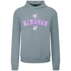 New York Rangers Levelwear Hockey Fights Cancer Mandate Tri-Blend Hoodie - Gray Hoodies