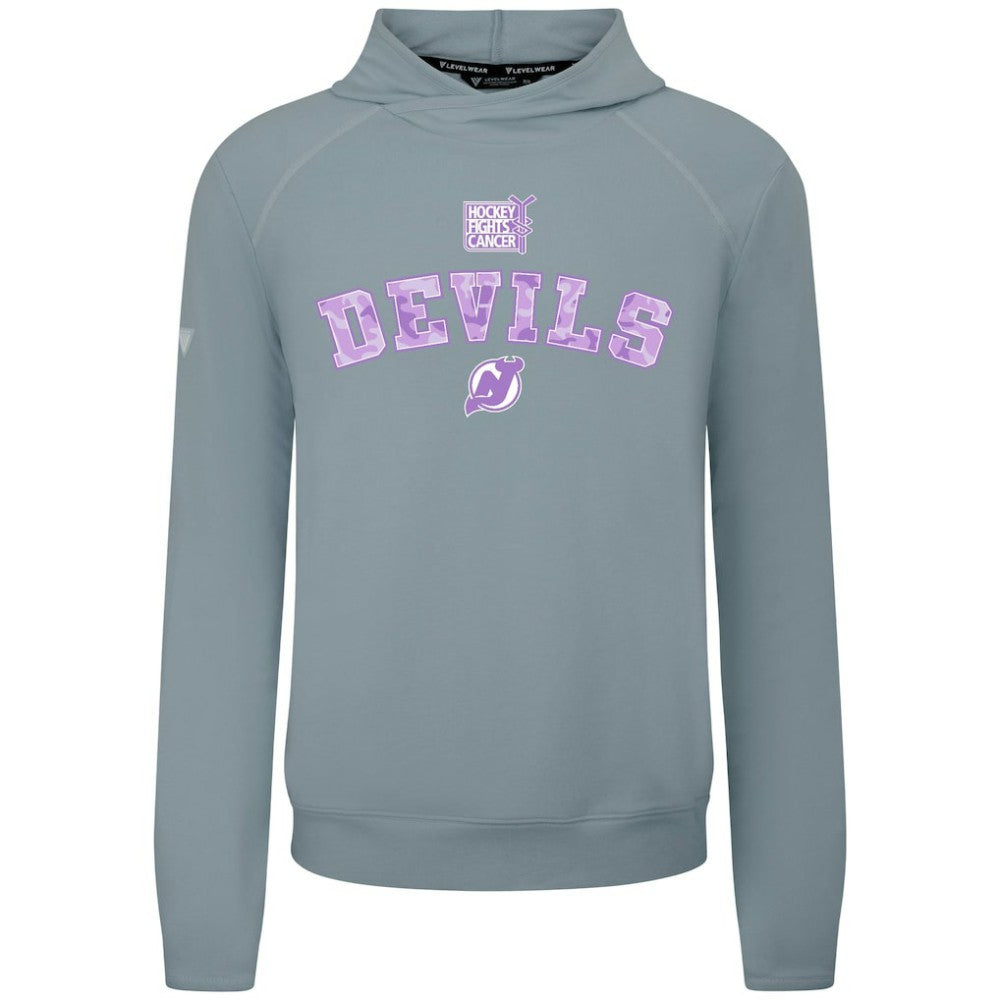 New Jersey Devils Levelwear Hockey Fights Cancer Mandate Tri-Blend Hoodie - Gray Jerseys