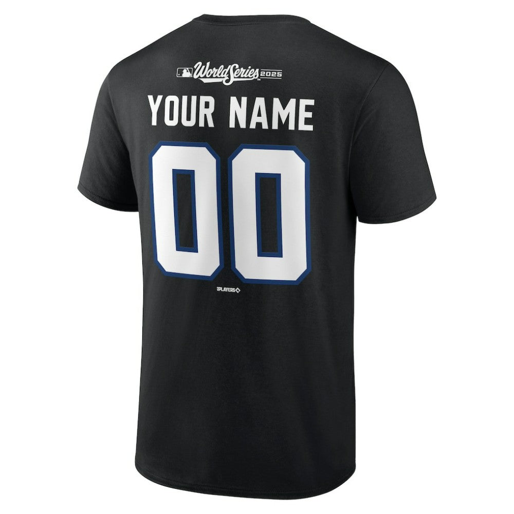 Los Angeles Dodgers 2025 World Series Champions Custom Name & Number T-Shirt Black