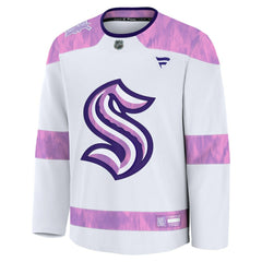 Seattle Kraken Fanatics Hockey Fights Cancer Survivor Practice Jersey - White Jerseys