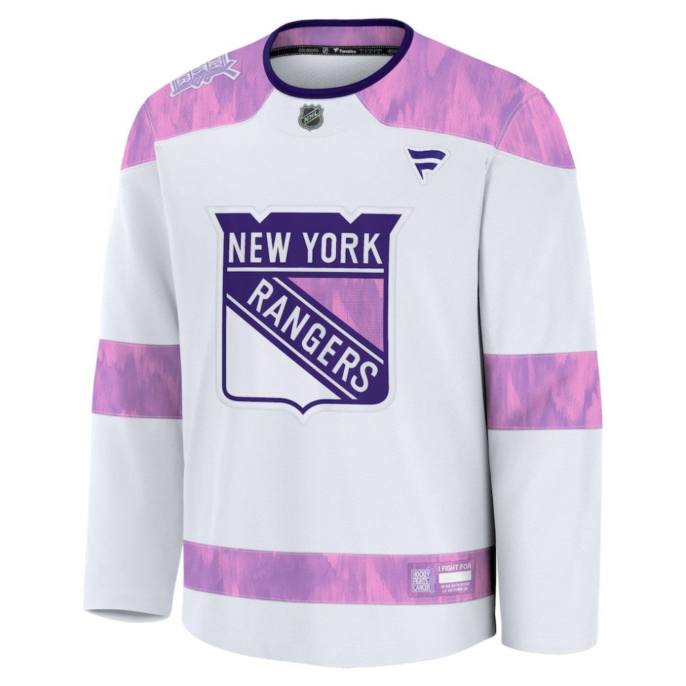 New York Rangers Fanatics Hockey Fights Cancer Survivor Practice Jersey - White Jerseys