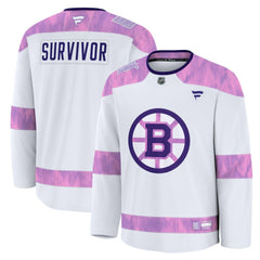 Boston Bruins Fanatics Hockey Fights Cancer Survivor Practice Jersey - White Jerseys